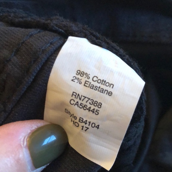 J Crew Black Velvet Mid Rise Jean jeans  size 32 pants zip up - Picture 5 of 5